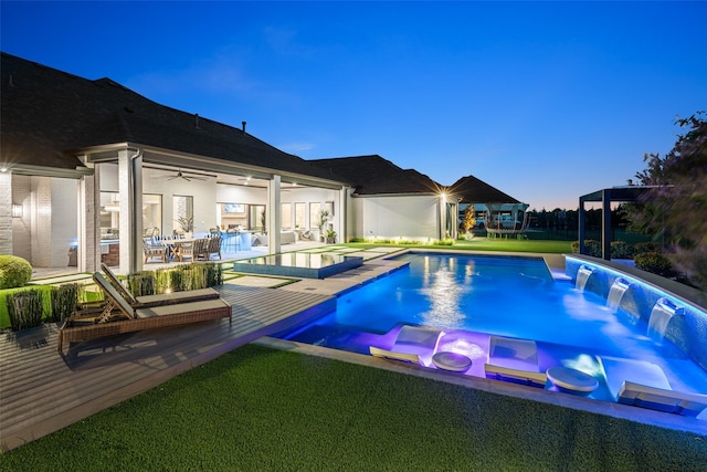 4155 American Pharoah Way, Celina, TX 75009 - swimming pool with ceiling fan