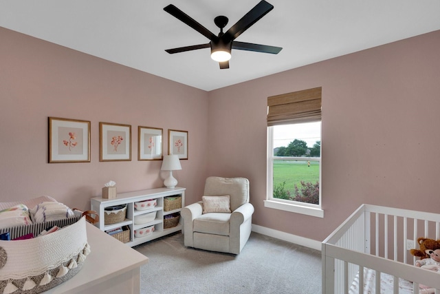 219 Mulkey Rd, Waxahachie, TX 75167 - bedroom featuring light carpet, baseboards, and ceiling fan