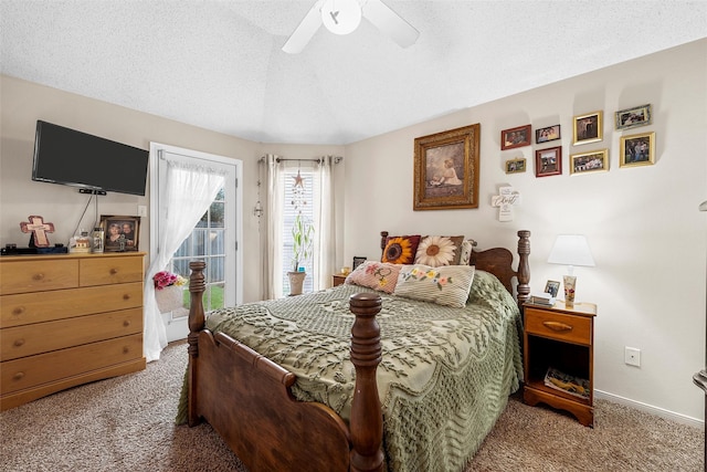 4215 Green Oak Dr, Waco, TX 76710 - carpeted bedroom featuring access to exterior, baseboards, and ceiling fan