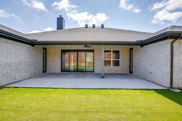 604 Bluff Point Ln, Haslet, TX 76052 - rear view of property with brick siding, a chimney, and a patio area