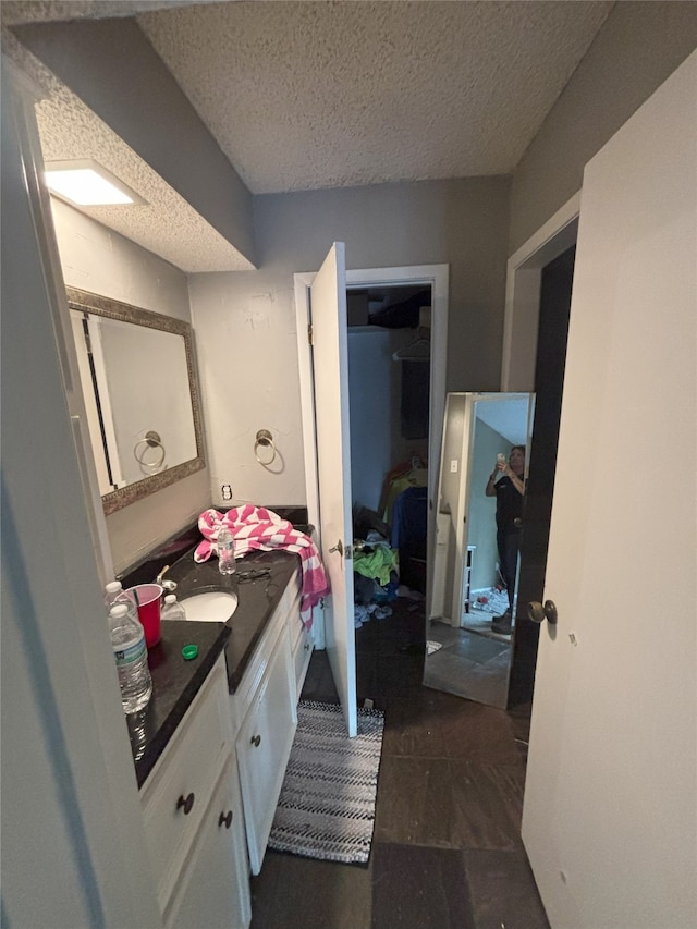 701 Rocky Canyon Rd, Arlington, TX 76012 - bathroom featuring vanity and a textured ceiling