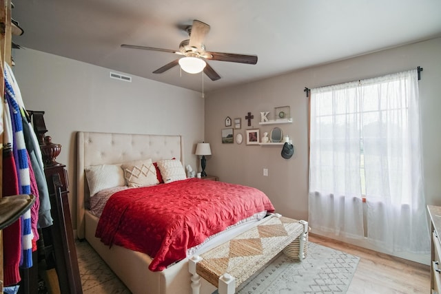 3044 US Highway 80, Grand Saline, TX 75140 - bedroom with light wood-type flooring and a ceiling fan