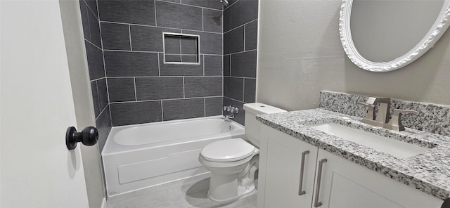 402 Ivy Way, Garland, TX 75043 - bathroom featuring vanity, toilet, and  shower combination