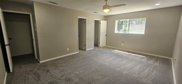 402 Ivy Way, Garland, TX 75043 - unfurnished bedroom featuring carpet, baseboards, and ceiling fan