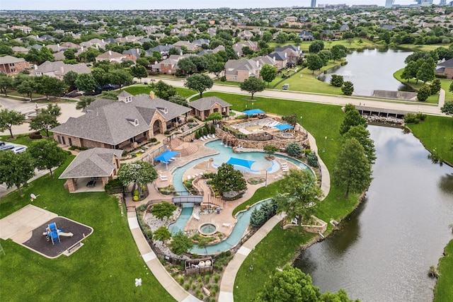 4077 Truman Dr, Frisco, TX 75034 - drone / aerial view of a large body of water and a pool