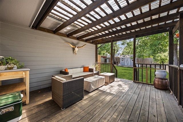 3208 Travis Ave, Fort Worth, TX 76110 - deck with a pergola and an outdoor hangout area
