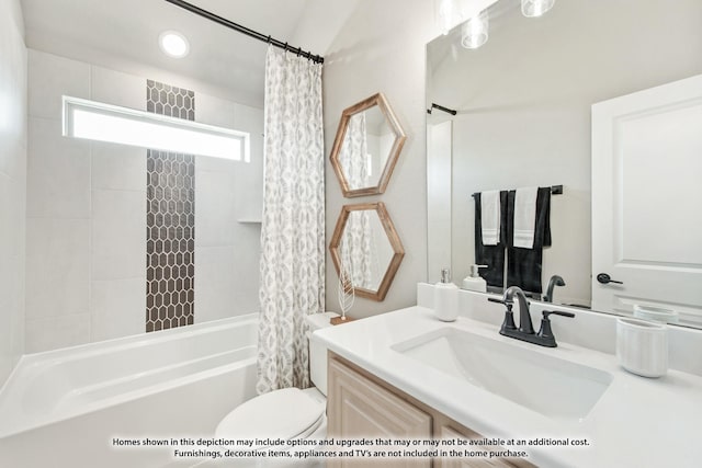 1036 Snowy Owl Dr, Alvarado, TX 76009 - bathroom featuring vanity, shower / bath combination with curtain, and toilet