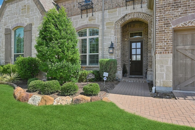 4064 Covent Garden Ln, Frisco, TX 75034 - entrance to property featuring stone siding and brick siding
