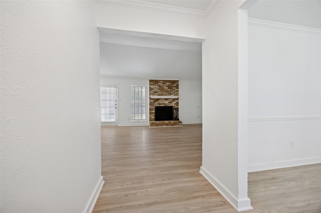 4536 Louisville Dr, Plano, TX 75093 - hallway featuring light wood-style floors, baseboards, and ornamental molding