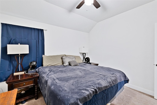 7244 Montosa Trl, Fort Worth, TX 76131 - bedroom featuring carpet flooring, vaulted ceiling, and a ceiling fan