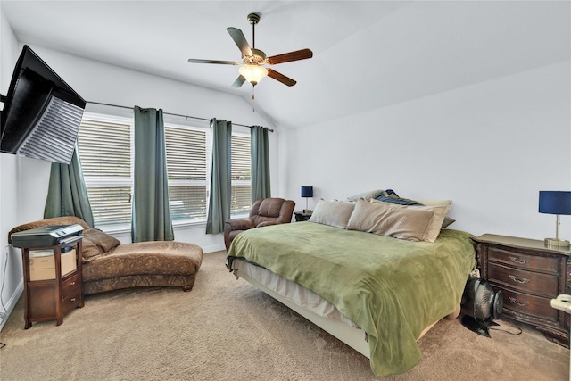 7244 Montosa Trl, Fort Worth, TX 76131 - bedroom with carpet floors, lofted ceiling, and ceiling fan