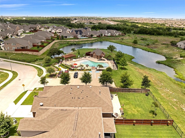 7244 Montosa Trl, Fort Worth, TX 76131 - aerial perspective of suburban area featuring a nearby body of water and a pool