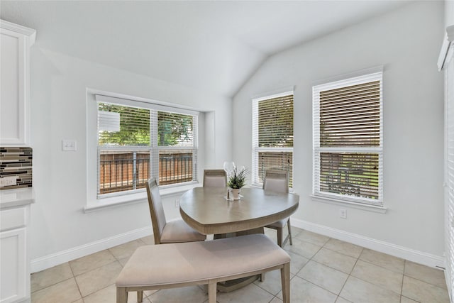 7244 Montosa Trl, Fort Worth, TX 76131 - dining space with light tile patterned floors and lofted ceiling