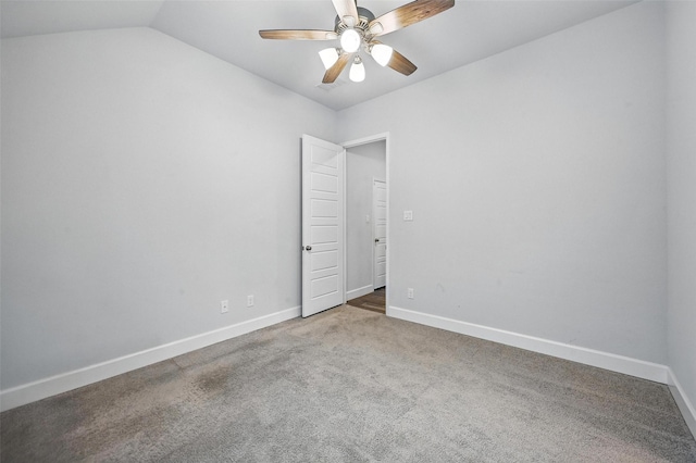 1419 Misty Pasture Way, Mansfield, TX 76063 - carpeted spare room with baseboards, ceiling fan, and vaulted ceiling