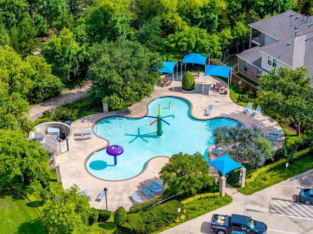 1228 Copano Dr, Allen, TX 75013 - community pool featuring a water play area and a patio area