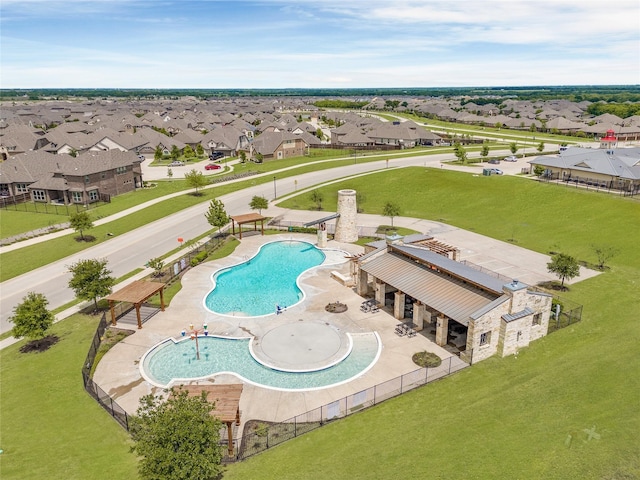 2402 Wilson Dr, Anna, TX 75409 - aerial perspective of suburban area featuring a pool