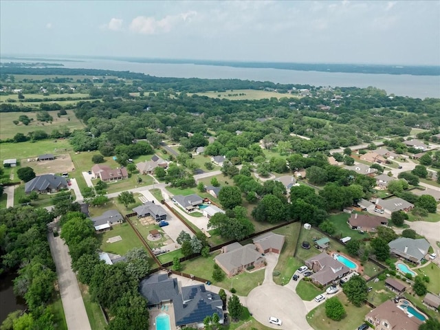 316 Cottonwood Trl, Shady Shores, TX 76208 - aerial overview of property's location with nearby suburban area and a large body of water