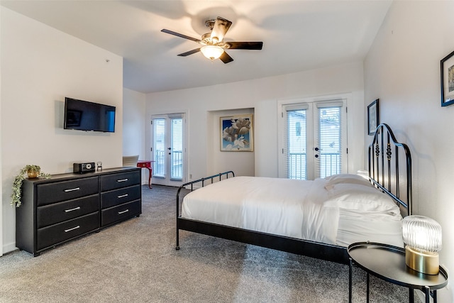 3320 Douglas Ave Unit C, Dallas, TX 75219 - bedroom with french doors, access to outside, and light colored carpet