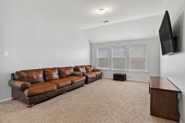 403 Elmcrest Ct, Forney, TX 75126 - living area with carpet, lofted ceiling, and baseboards