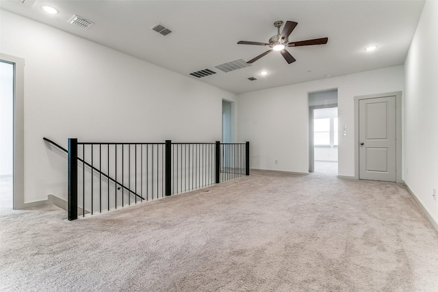 135 Claire Dr, Trophy Club, TX 76262 - carpeted empty room with a ceiling fan, recessed lighting, and baseboards