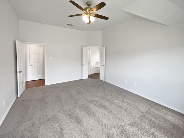 4162 Stone Hollow Way, Fort Worth, TX 76040 - unfurnished bedroom featuring carpet flooring, baseboards, ceiling fan, and vaulted ceiling
