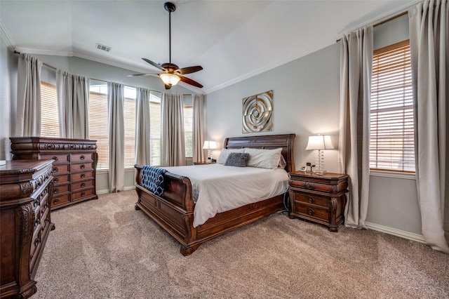 2750 Bandolier Ln, Frisco, TX 75033 - bedroom featuring ornamental molding, carpet floors, baseboards, and a ceiling fan
