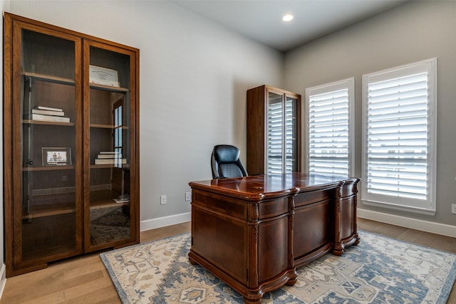 518 Syracuse St, Haslet, TX 76052 - office featuring baseboards, light wood-type flooring, and recessed lighting