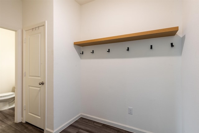 1401 Ancer Way, Fort Worth, TX 76052 - mudroom featuring dark wood-type flooring and baseboards