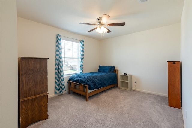 1401 Ancer Way, Fort Worth, TX 76052 - bedroom with carpet flooring, a ceiling fan, and baseboards