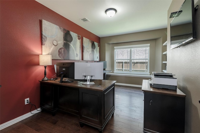 4426 Mineral Creek Trl, Celina, TX 75078 - office space with baseboards and dark wood-style floors