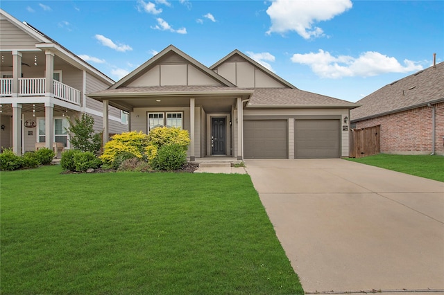 2154 Slow Stream Dr, Royse City, TX 75189 - view of front of house with an attached garage, a front yard, concrete driveway, and roof with shingles
