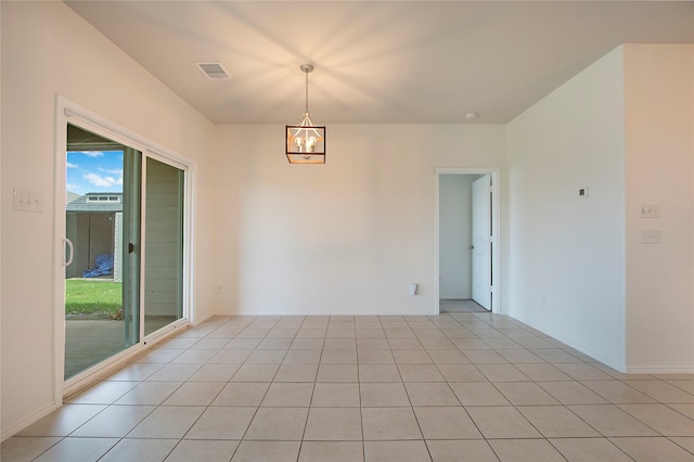 2154 Slow Stream Dr, Royse City, TX 75189 - spare room featuring a chandelier and light tile patterned floors