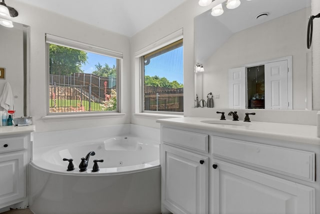 8228 Shady Valley Dr, Benbrook, TX 76116 - full bathroom with vanity and a tub with jets