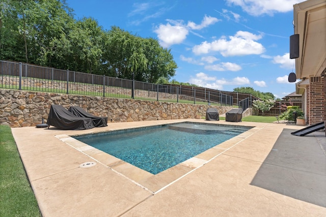 8228 Shady Valley Dr, Benbrook, TX 76116 - view of swimming pool with a fenced backyard, a patio area, and area for grilling