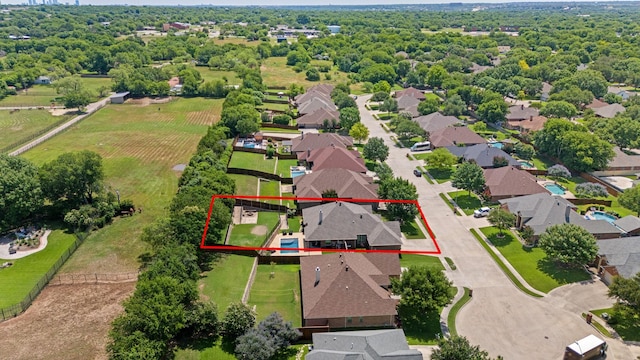 8228 Shady Valley Dr, Benbrook, TX 76116 - aerial view of residential area with property parcel outlined