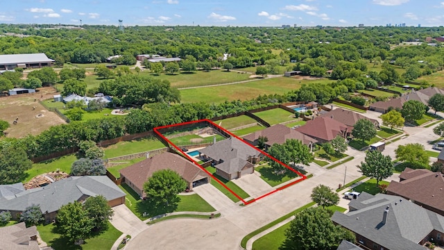 8228 Shady Valley Dr, Benbrook, TX 76116 - aerial perspective of suburban area with property parcel outlined