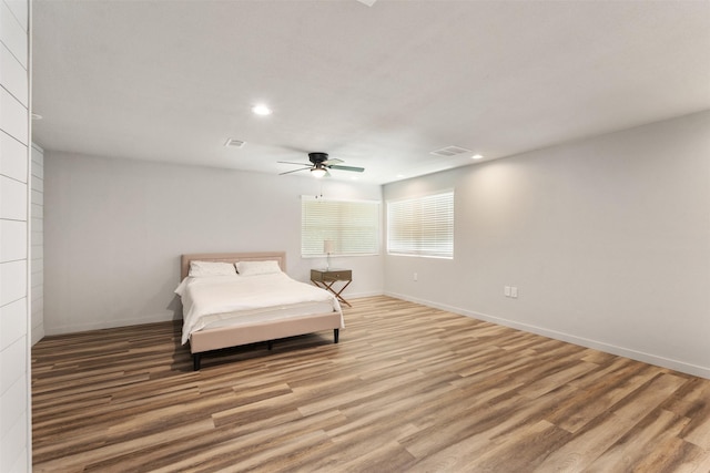 1327 Whispering Springs Dr, Tool, TX 75143 - bedroom featuring light wood-type flooring, recessed lighting, baseboards, and a ceiling fan