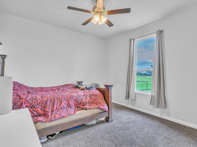 1013 Northern Oaks Ct, Springtown, TX 76082 - carpeted bedroom with baseboards and ceiling fan