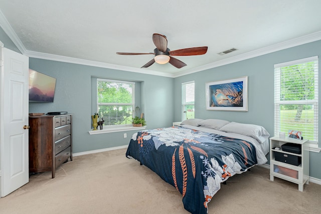 200 Settlers Bnd, Lowry Crossing, TX 75069 - carpeted bedroom featuring crown molding, baseboards, and a ceiling fan