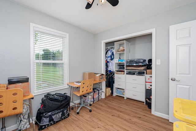 200 Settlers Bnd, Lowry Crossing, TX 75069 - office area with light wood-style floors and ceiling fan