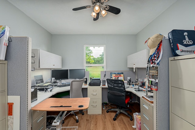200 Settlers Bnd, Lowry Crossing, TX 75069 - office with a ceiling fan and wood finished floors