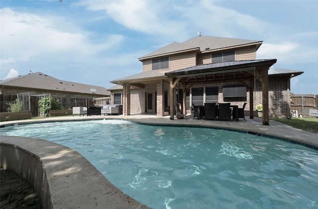 606 Brandt St, Grandview, TX 76050 - view of pool with a fenced backyard and a patio area