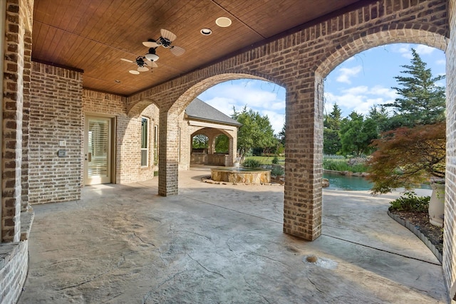 1229 Manchester Dr, Mclendon Chisholm, TX 75032 - view of patio with a ceiling fan and a water view