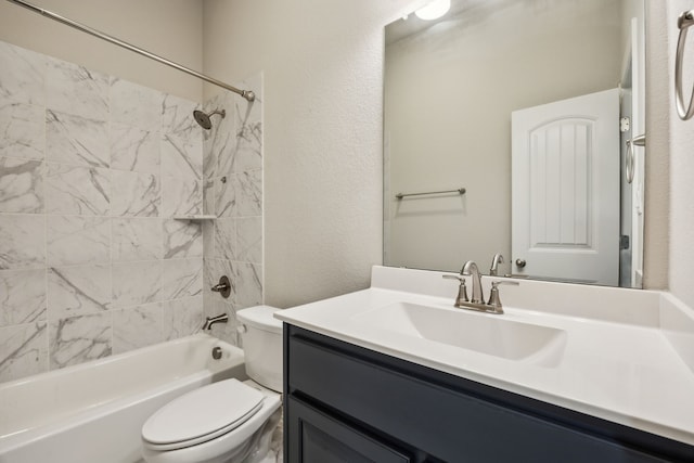 13609 Summer Moon Trl, Ponder, TX 76259 - full bath featuring toilet, vanity, shower / bath combination, and a textured wall