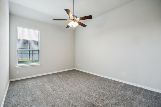 13609 Summer Moon Trl, Ponder, TX 76259 - carpeted spare room with ceiling fan, baseboards, and vaulted ceiling