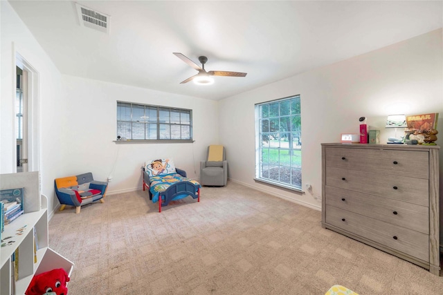 1715 Venetian Cir, Arlington, TX 76013 - carpeted bedroom with baseboards and a ceiling fan