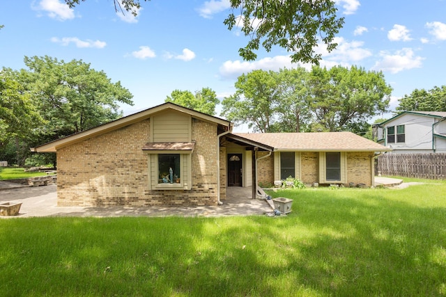 791 Cedar Oak Dr, Pottsboro, TX 75076 - mid-century inspired home with brick siding, a patio area, and roof with shingles