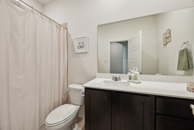 152 Whitetail Way, Caddo Mills, TX 75135 - bathroom featuring toilet, vanity, and a shower with shower curtain