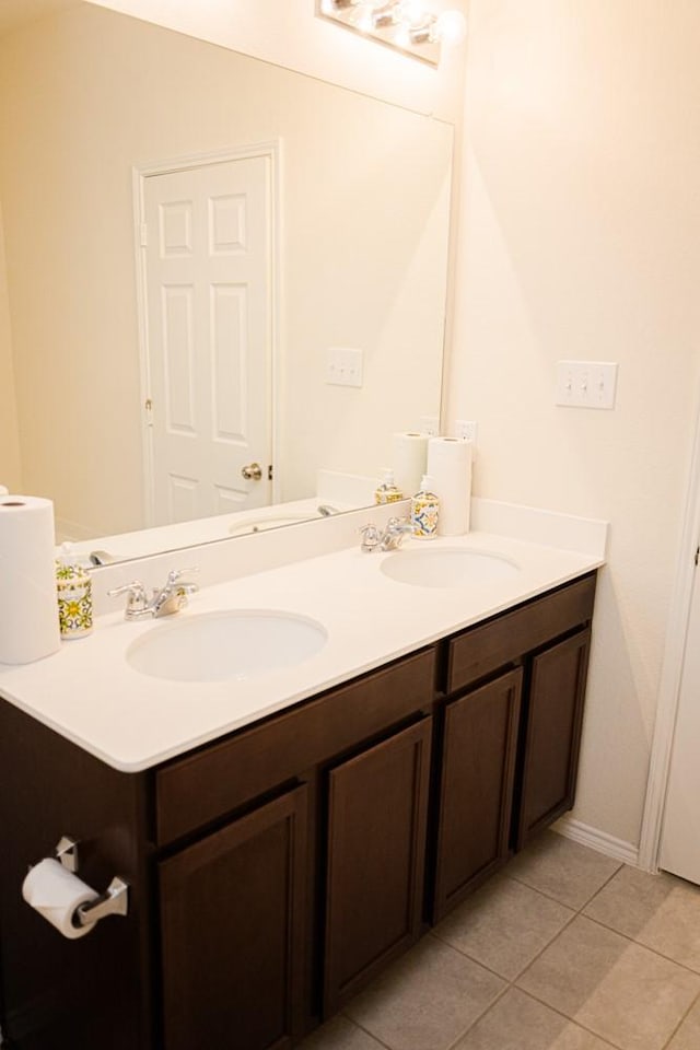 2225 Bernese Ln, Fort Worth, TX 76131 - bathroom featuring double vanity and tile patterned flooring
