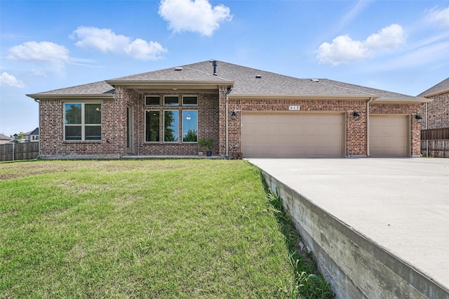 517 Fenwick Dr, Sunnyvale, TX 75182 - view of front of property with brick siding, an attached garage, concrete driveway, and roof with shingles